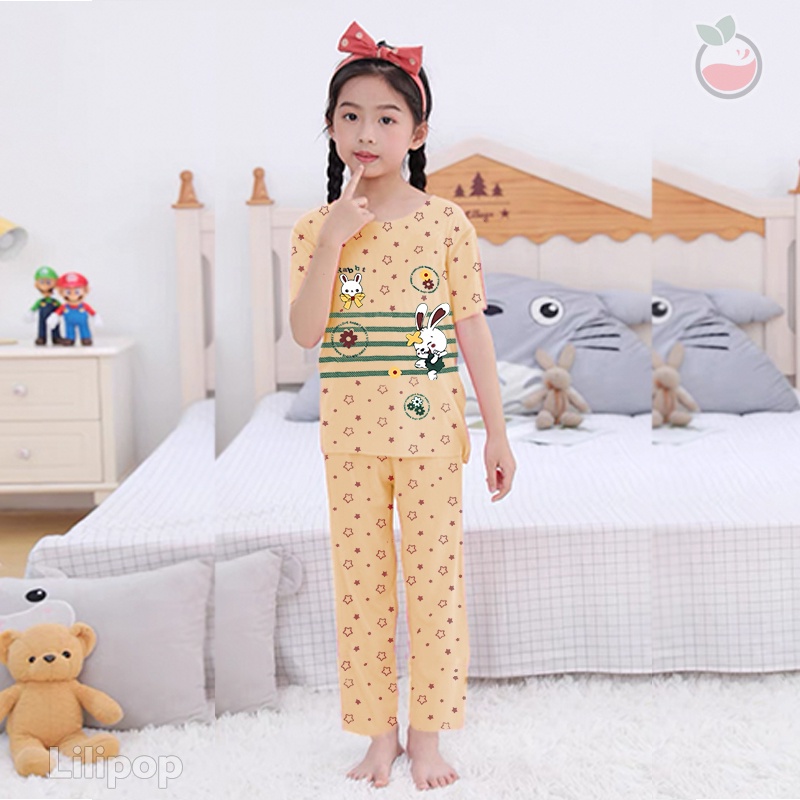 Baju Tidur Anak CP  Snoopy Perempuan dan Laki Usia 2 - 7 Tahun Stelan Celana Panjang