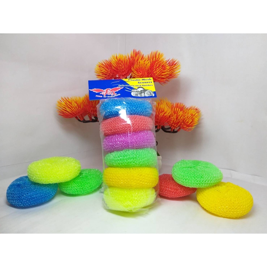 Spons Sabut Cuci Piring Warna Warni Nylon Scourier Super Magic Sponge Spon Donat Sabut Jaring Alat Dishwashing Dapur Masak Busa Serbaguna