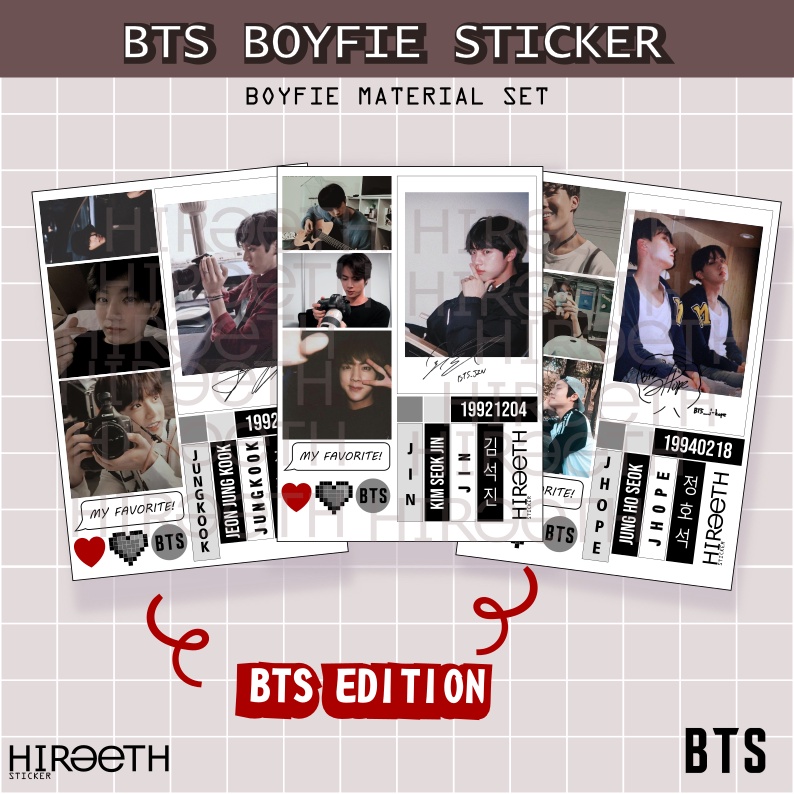 

Stiker Boyfie Material Aesthetic BTS Sticker Lucu jungkook rm jhope suga v jimin jin