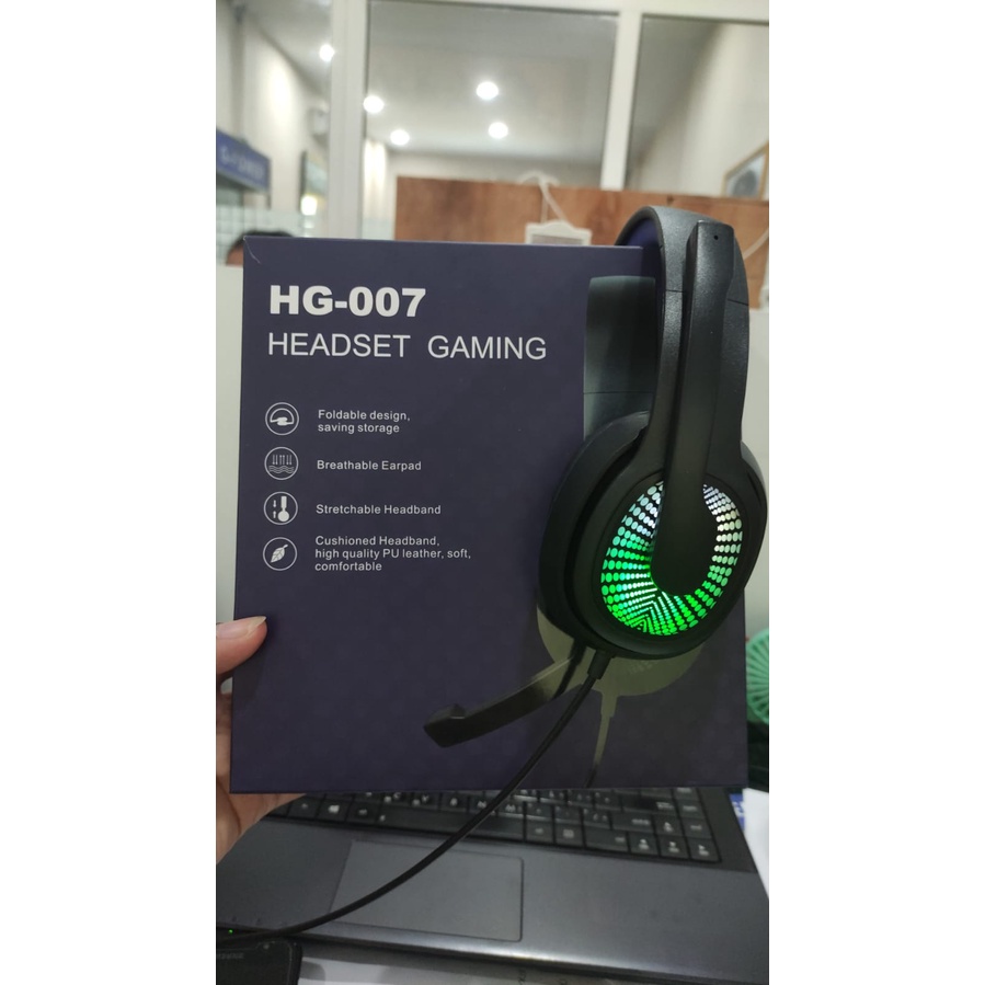 Headset Gaming G-POWER HG 007 ZEUS RGB LED With Microphone Plug or USB - headphone gaming