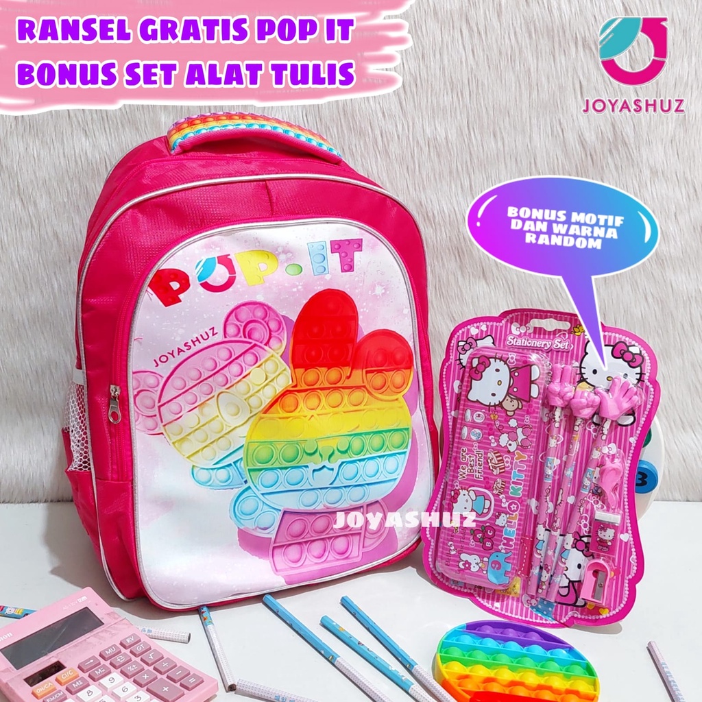 Tas Pop IT Gratis Mainan Pop It - Tas Ransel Anak Perempuam Gratis POP IT - Tas Anak Gratis Hadiah - Ransel POP IT - Tas Anak Gemas - POP IT - Ransel Gratis Mainan - Ransel Anak Perempuan SD - Joyashuz