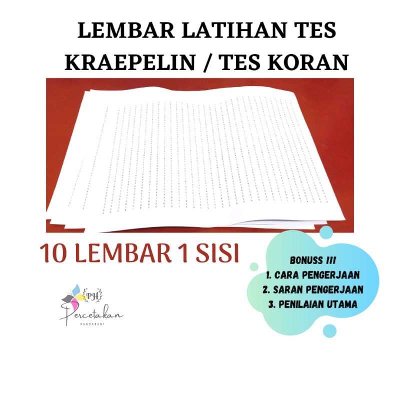 

TES KRAEPELIN A3 / TES KORAN / TES PSIKOTES ( Paket E )