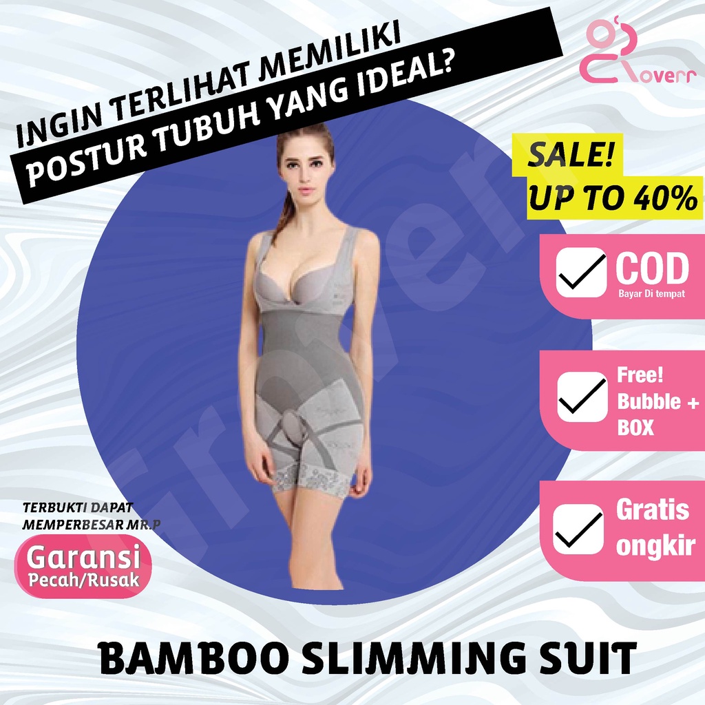 Korset Baju Body Shaper Shapers Pelangsing Pembentu Badan Pembakar Lemak NATURAL BAMBOO Slimming Sliming Suit Wanita