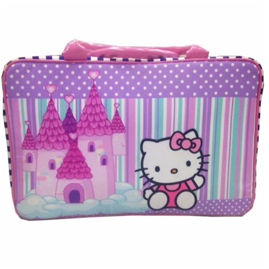 [PA] TRAVEL BAG SUPER KANVAS KARAKTER (TAS KOPER JINJING/TAS RENANG) /HELLO KITTY - UNGU - TA001