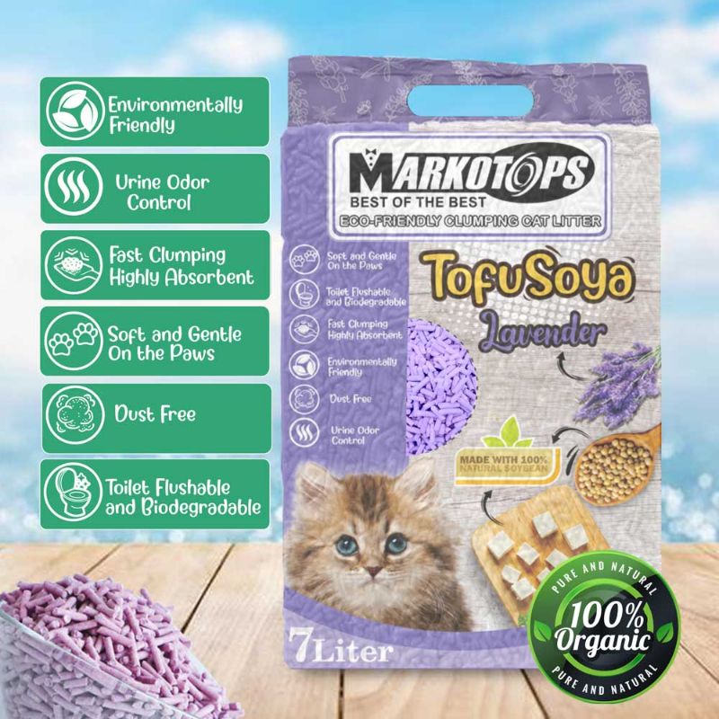 pasir tofu markotop / markotops soya clump kucing 7L 7 Litter. pasir kucing gumpal tofu