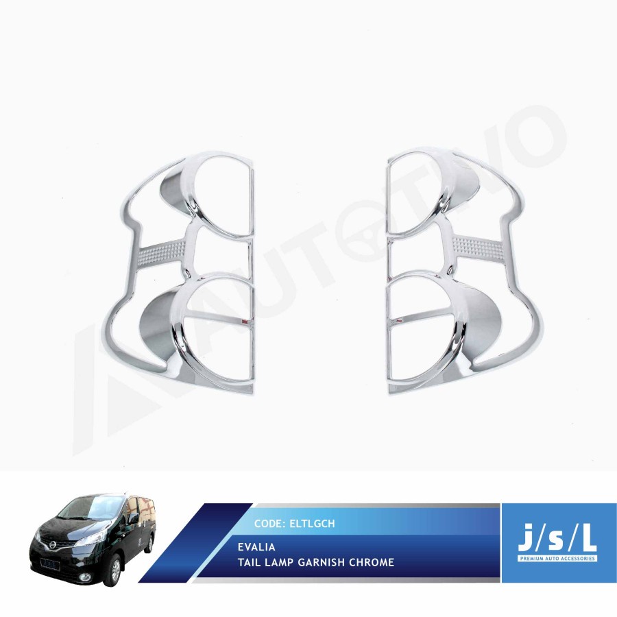 Garnish Garnis List Lis Belakang Mobil Nissan Evalia JSL Tail Lamp Garnish Chrome Aksesoris Variasi 
