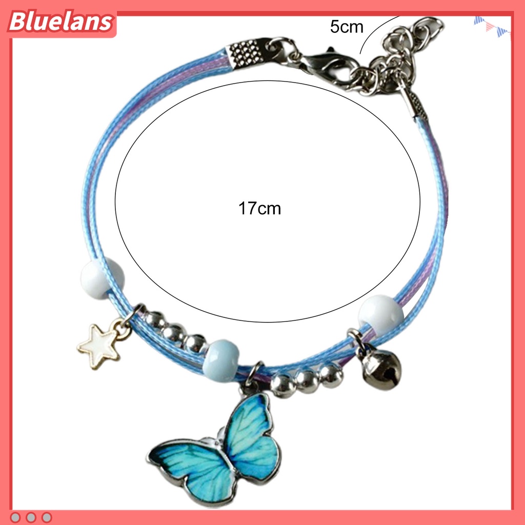 Gelang Tali Kepang Multilayer Desain Butterfly Star Bell Untuk Pria Dan Wanita