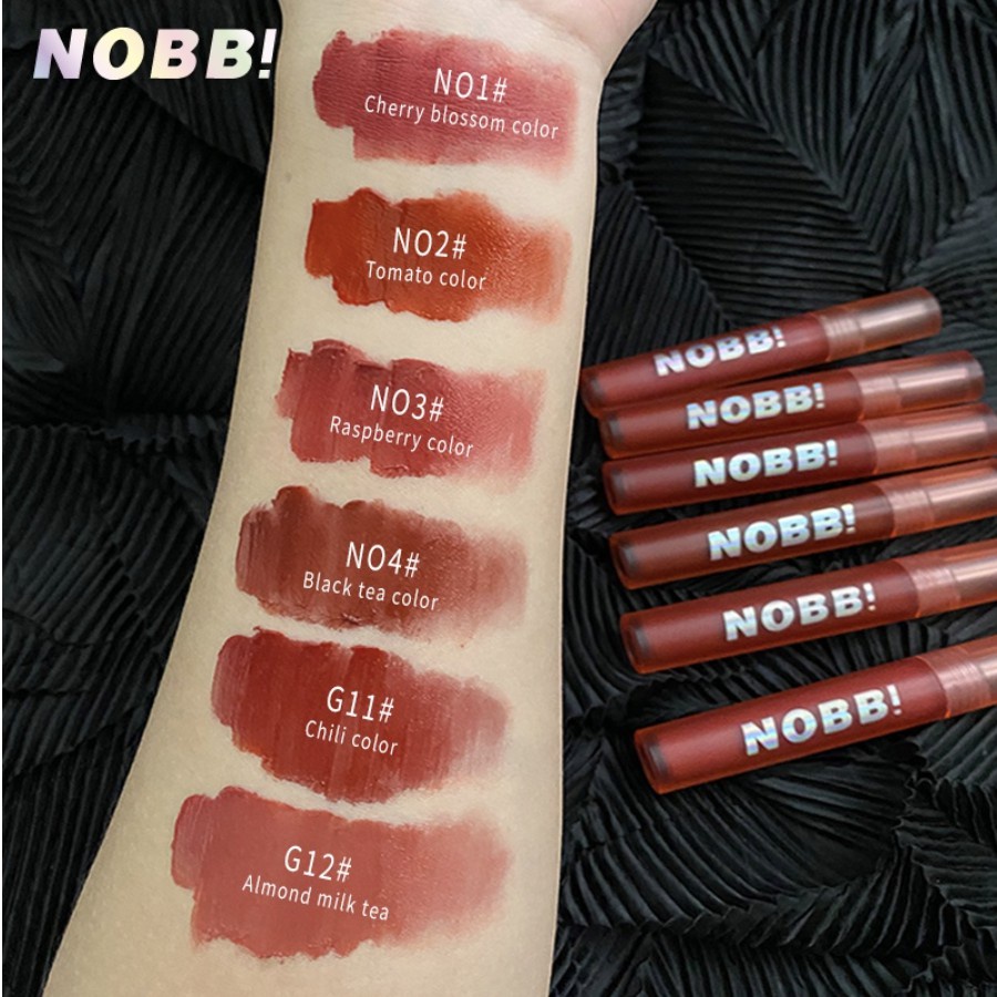 NOBB Air Matte Velvet Lip Cream Waterproof Lipstik Lipstick Long Lasting Lip Gloss Membuat Bibir Menjadi Merah Merona NO001