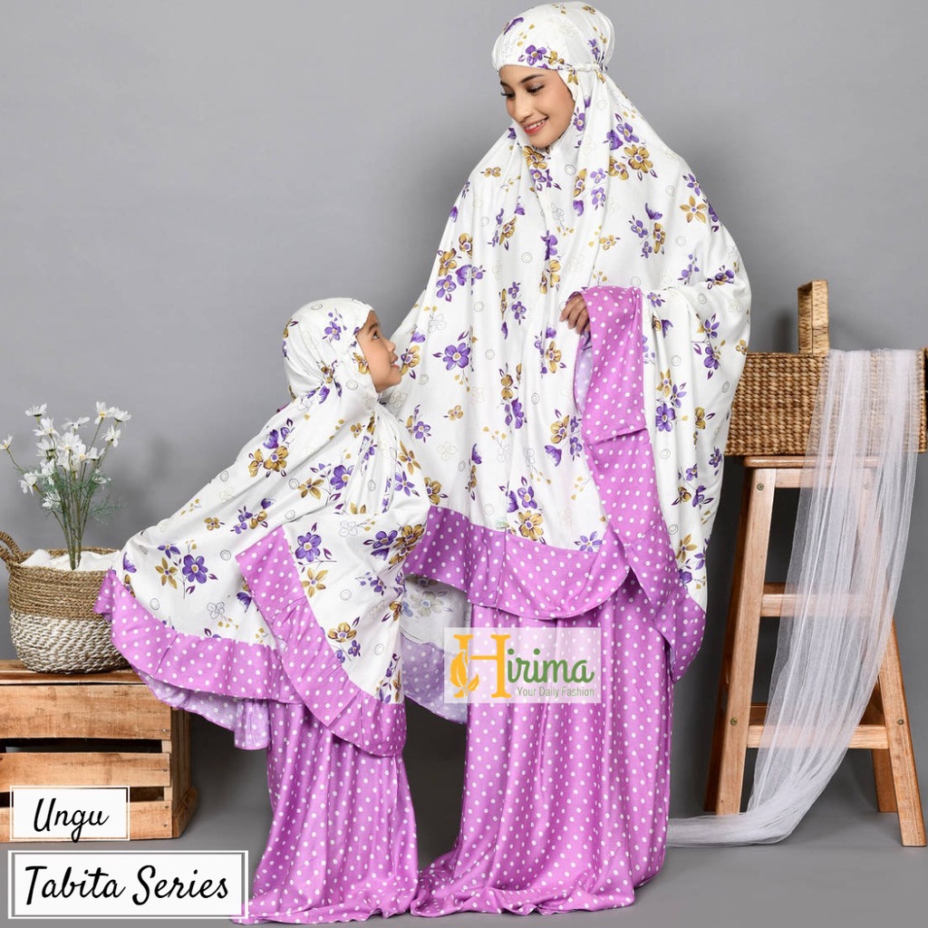 mukena bahan katun rayon adem dewasa dan anak bisa couple