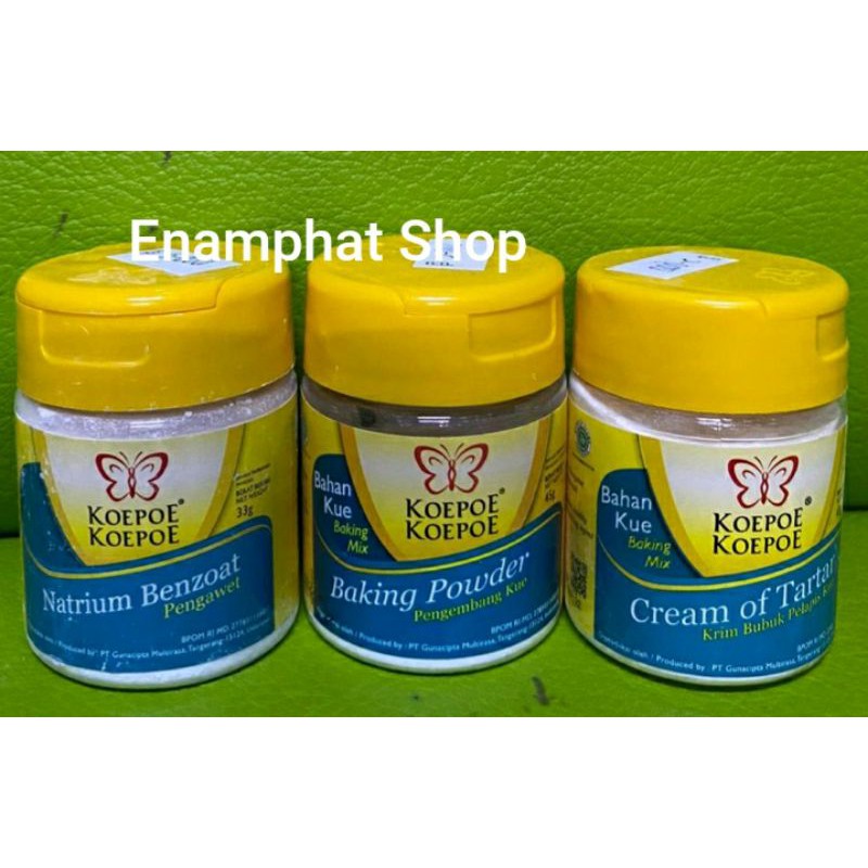 

Koepoe-Koepoe Natrium Benzoat 33.gr.Baking Powder,Cream of Tartar.45gr