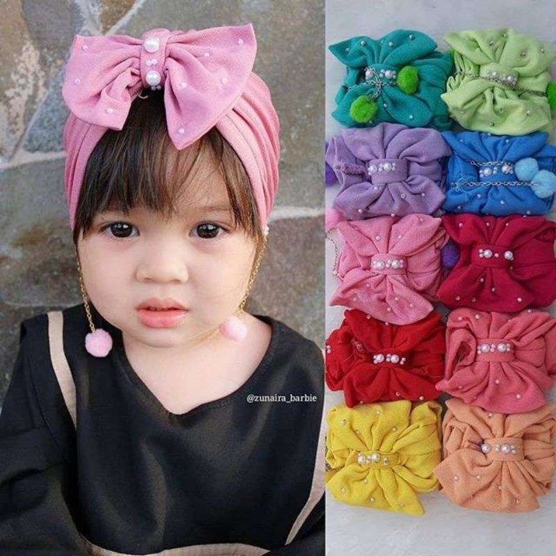 COD Turban Anak Pita Anting / Kerudung Anak / Jilbab Anak / Turban Bayi