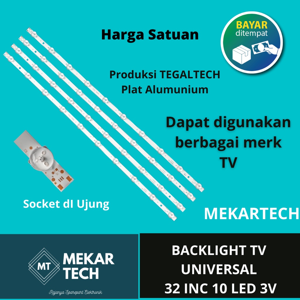 BACKLIGHT TV 32 INC 10 LED 3 VOLT UNIBERSAL BL MULTI 32 INC 10 KANCING 3V LAMPU LED TV UNIVERSAL 10 
