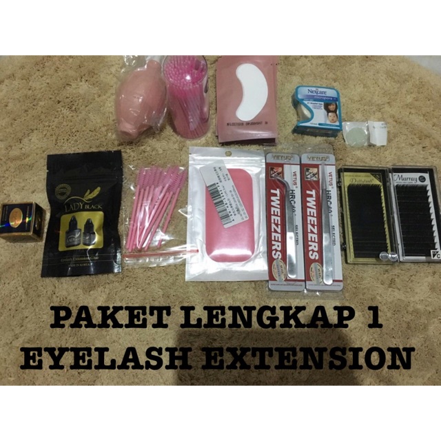 Paket lengkap eyelash extensions tanam bulu mata eyelashes