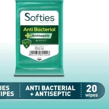 ➣ Softies Wet Wipes Antibacterial 20s / Softies Tissue Basah ➳