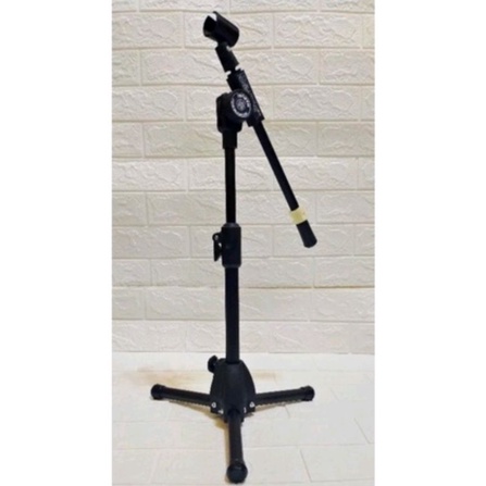 STAN MICROPHONE STAND MIC CAGAK MIC LANTAI PENDEK/DUDUK + HOLDER JAPIT MIC