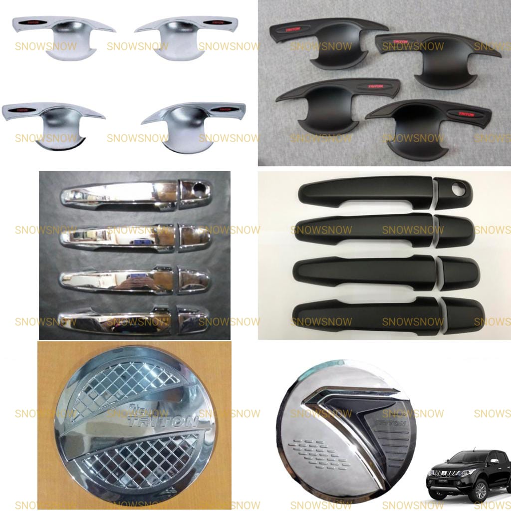 Paket Outer Handle Tank Cover All New Triton 2016 2020 2022 Up Hitam Chrome
