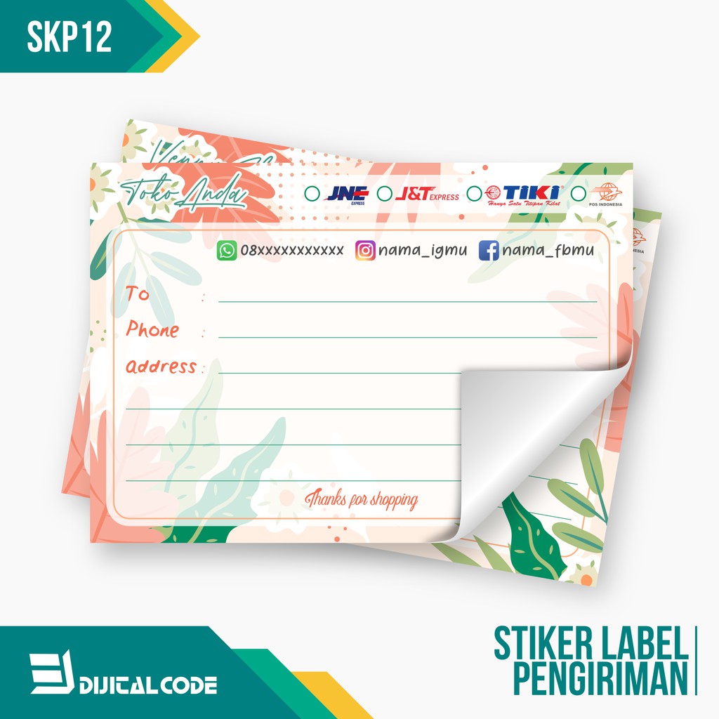 

SKP12 Stiker Label Pengiriman Paket Online Shop Olshop New