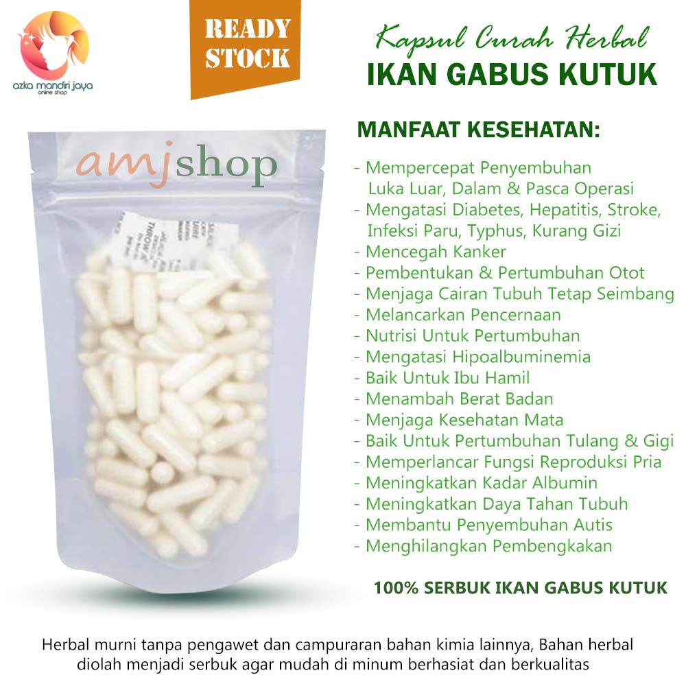 

Kapsul curah herbal ikan gabus kutuk kapsul herbal Mempercepat Penyembuhan Luka Luar & Dalam Proses Penyembuhan Pasca Operasi