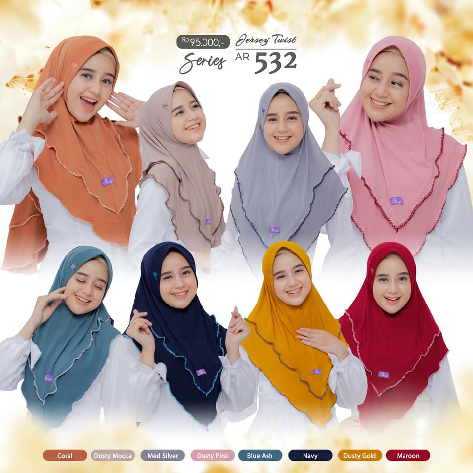 tERLARIS COD Hijab instan terbaru arrafi Ar 532 Hijab kombinasi stik jilbab rabbani elzata zoya