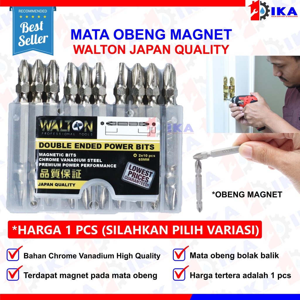 MATA OBENG (+) PH2 AAAA WALTON ORIGINAL 100% PLUS BINTANG KUALITAS KUAT TAHAN BETON 2 SISI MAGNET