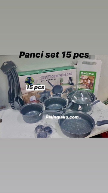 Panci Set 15 Pcs -Cookware Set + Spatula+ Talenan