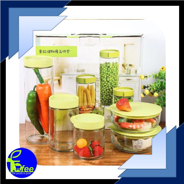 [IMPORT] - MARINE Bowl Set Ever Green BGS55 / Toples Marine Bowl Set Isi 5 Bahan Kaca Tebal