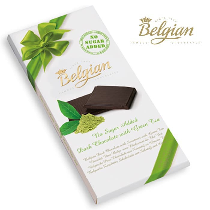 

#HANDCARRY Belgian No Sugar Added Dark Chocolate With Green Tea 100g - UFOHCR1851