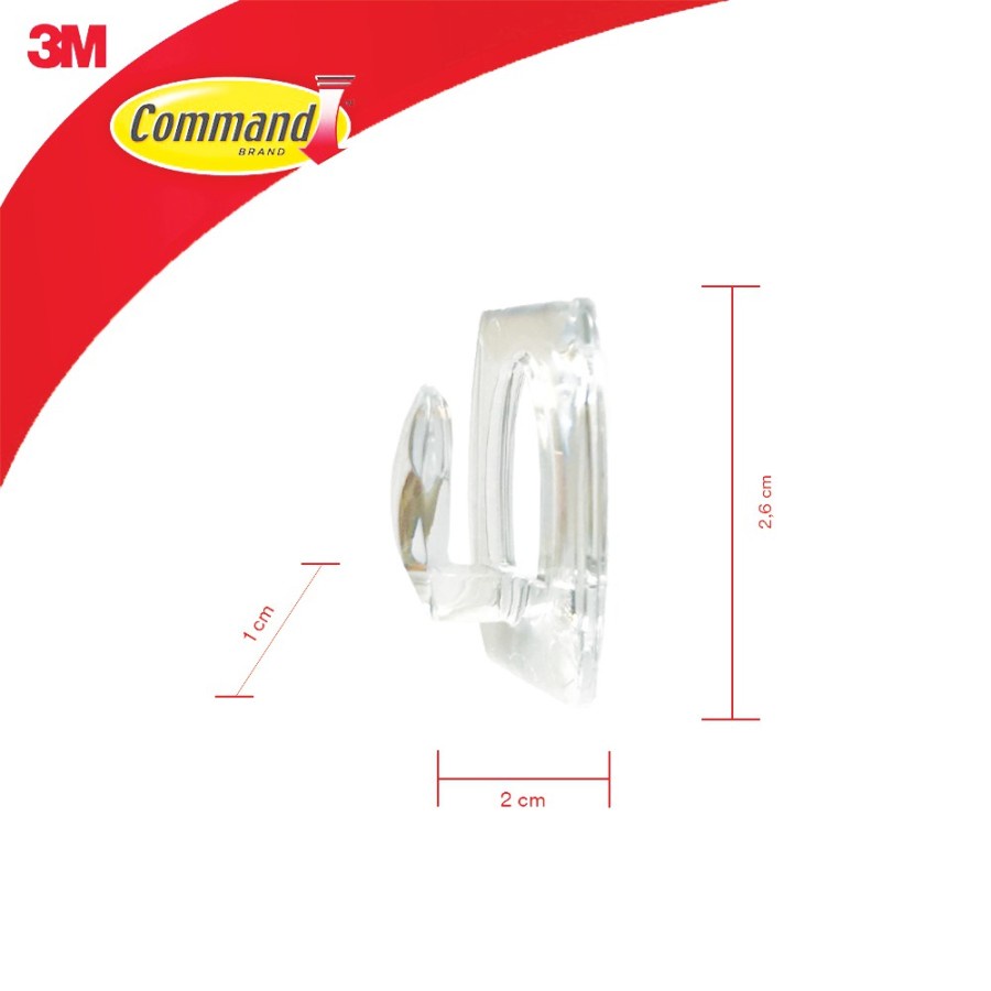 Command 3M Gantungan Serbaguna Mini Clear Hook Perekat Kuat 17006CLR