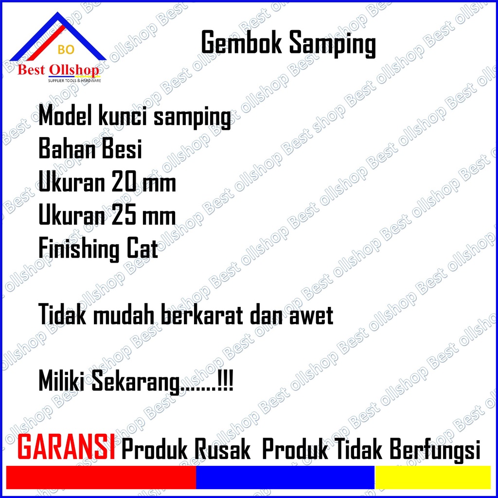 Gembok Koper Lemari Tas Pintu Laci Cat Kuning Kunci Samping Mini 20 MM 25 MM Kecil