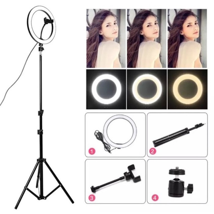 Ring Light 26cm + Light Stand Tripod 2M Selfie Vlogger Livestreamer Tiktok