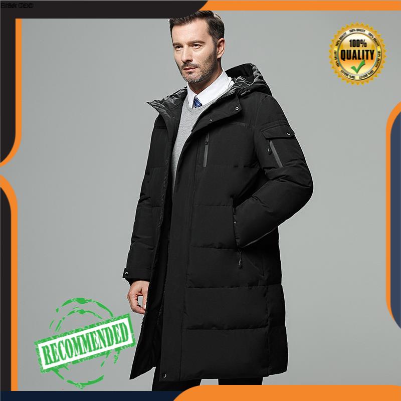 Jaket Pria   Mantel Pria Tebal Hangat Bebek Putih Bawah Berkerudung Panjang Jaket jaket Pria
