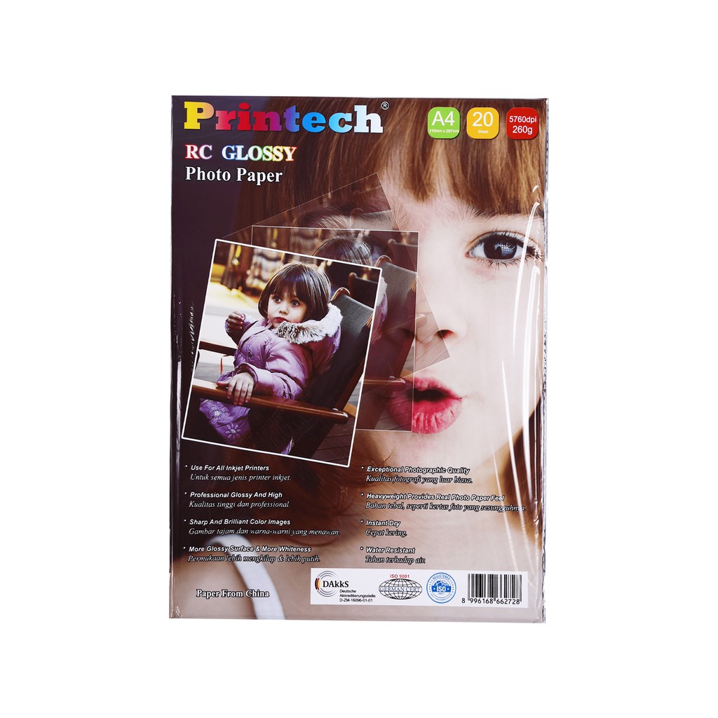 

Kertas Foto / Photo Paper Printech RC Glossy Photo Paper A4 260g - 02020