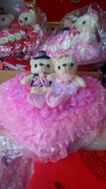 Boneka Wedding Warna Merah dan Pink