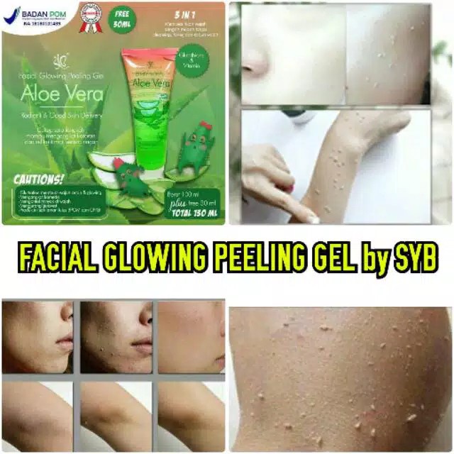 [ORI] FACIAL GLOWING PEELING GEL ALOE VERA BY SYB Tube BPOM Mengangkat Kotoran dan Sel Kulit Mati - BPOM 130ml