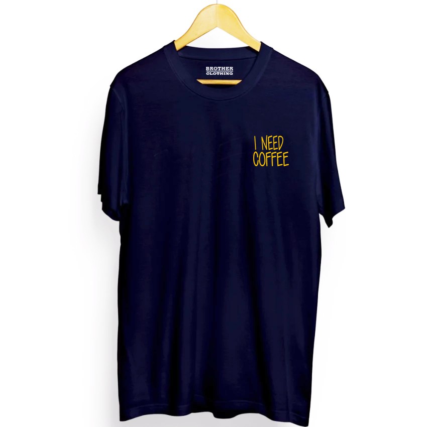 Kaos Distro I Need Coffee Little Yellow - Abu Misty Premium