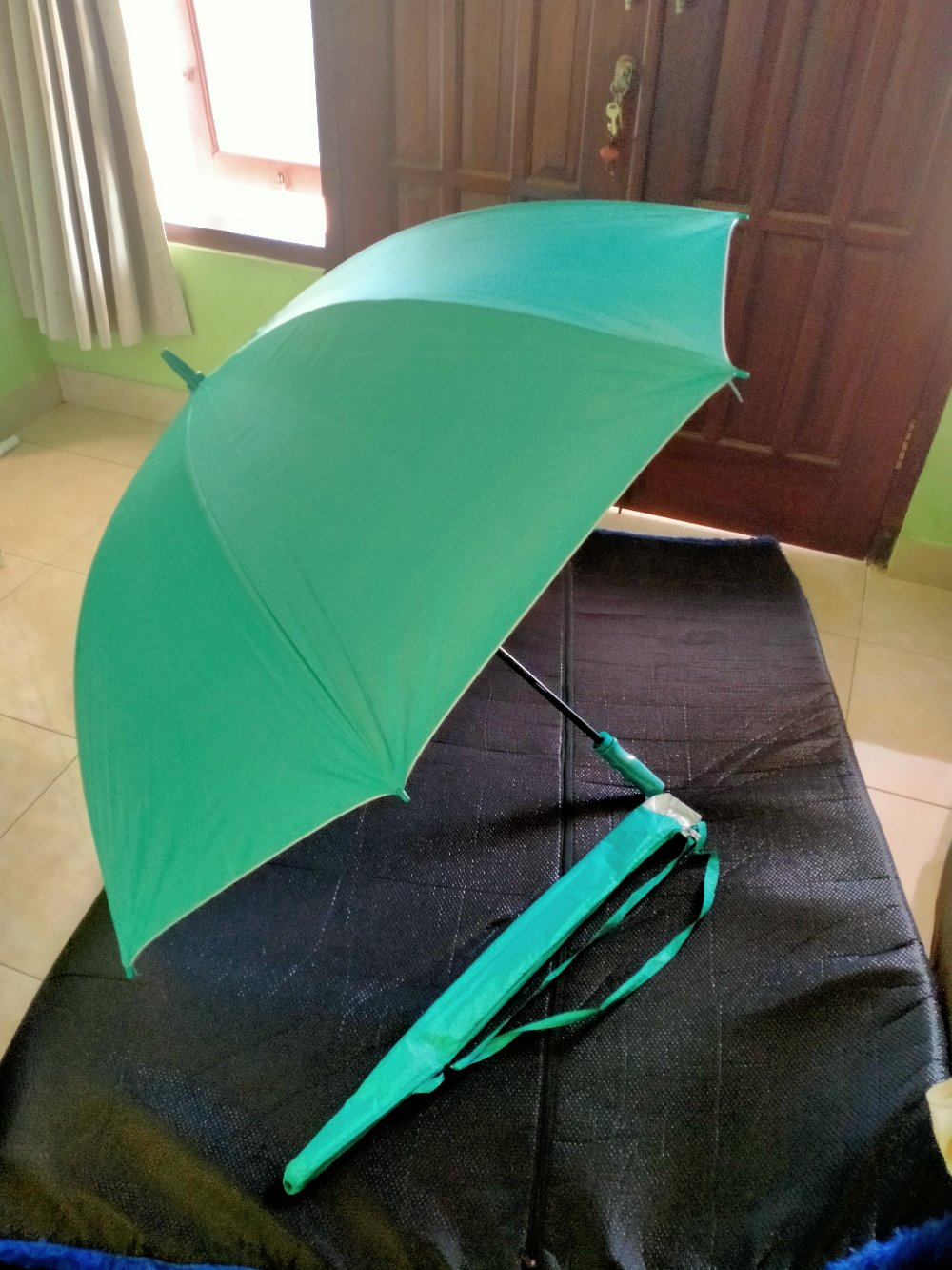 Tabasa Payung Golf Polos Lapis Silver Anti Uv