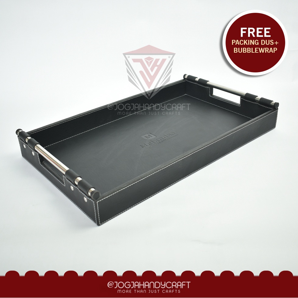 50X30x5cm - Premium Tray Handle Stainless / Baki / Nampan Kulit Hotel