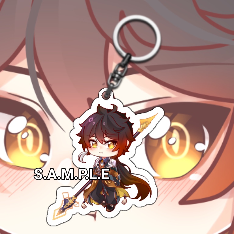 Keychain Genshin Impact Zhongli - Anime - Gantungan Kunci Genshin Impact Zhongli