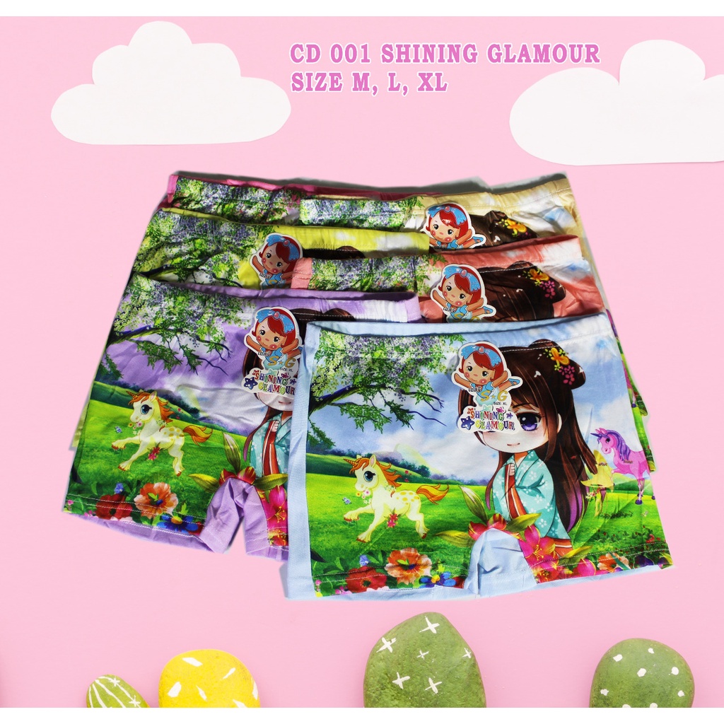 Celana Dalam Boxer Anak Perempuan Import Unicorn, Princess, Girl Lucu