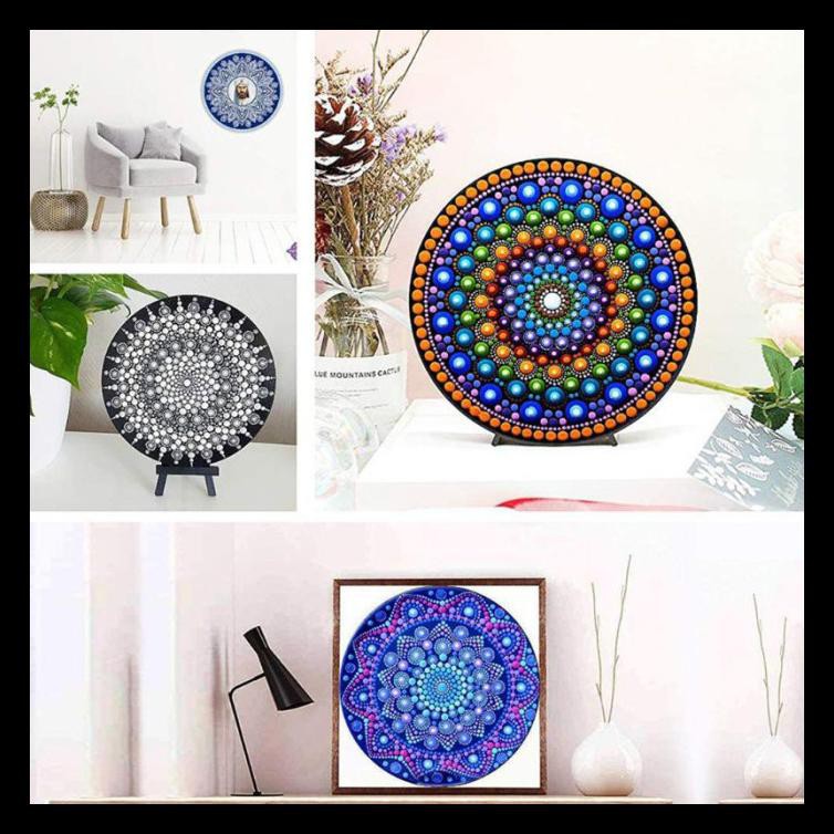 

Ready St 8Pcs Kertas Karton Bulat Warna Hitam Untuk Melukis Mandala Diy