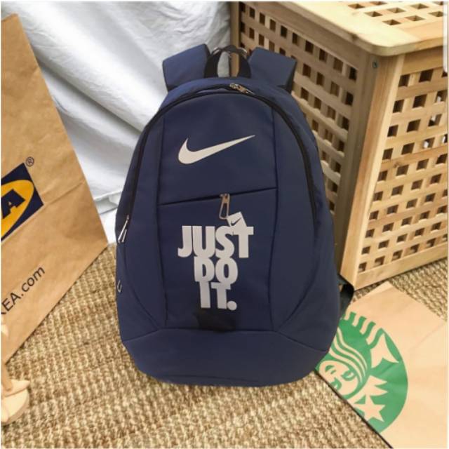 Tas Punggung Pria Wanita Sablon Nike Nilon Tahan Air Baru Tas Travel Wanita Tas Sekolah untuk Remaja Perempuan Tas Buku Warna Solid Tas Buku Mochila