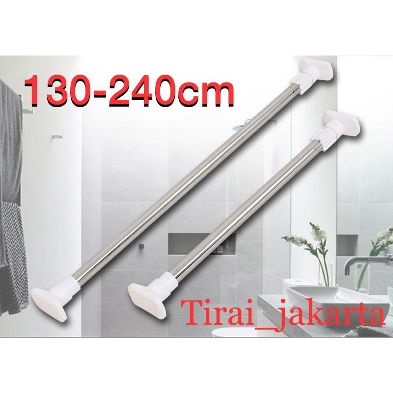 tiang gantungan flexible tanpa paku/ Pipa fleksibel girden/ tiang jemuran /tiang serbaguna kamar mandi toilet dapur jendela gordeng/ tongkat fleksibel/ pipa tiang gorden/ tongkat kolong dapur stainles / tiang fleksibel stainles/ tongkat fleksibel stainles