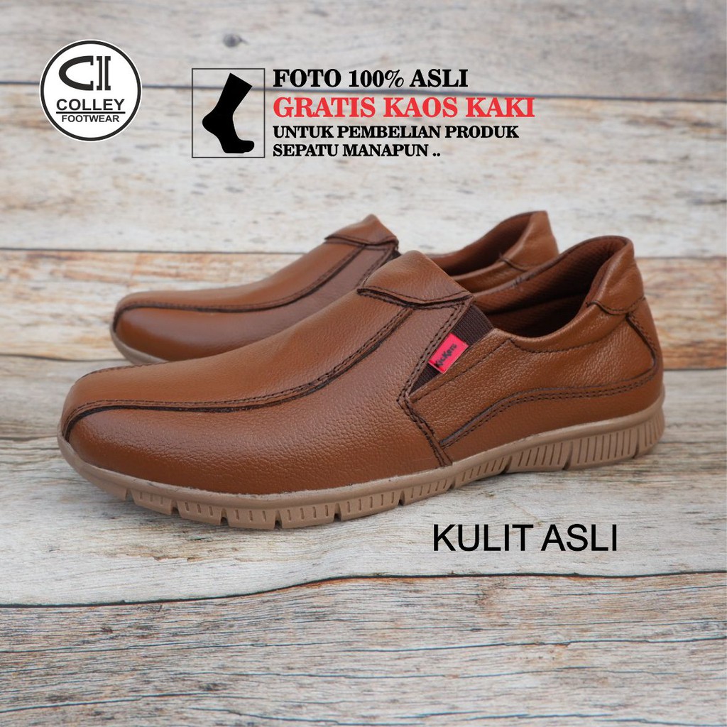 COD - SEPATU KERJA KULIT ASLI 100% / SLIP ON SANTAI KANTORAN CLY-CSA.006.P2