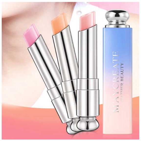 LIP BALM maycreate Lipstick Pelembab Bibir Alami 3 Warna Tahan Lama