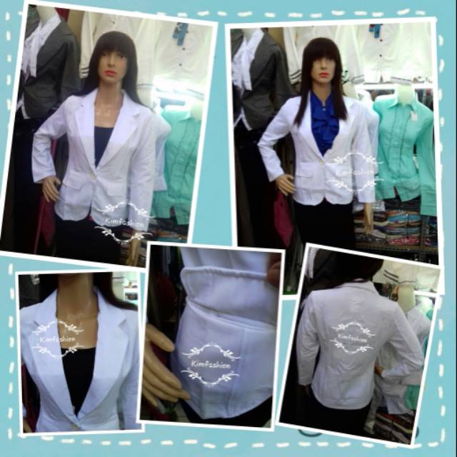 Blazer putih kerja wanita blazer formal jumbo putih wanita Blazer putih kerja wanita blazer formal jumbo putih wanita