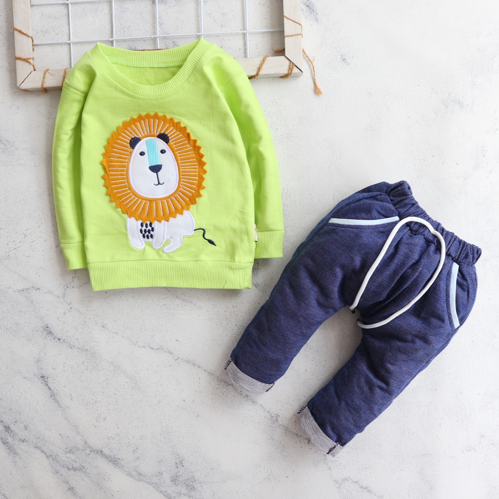 Nuna Store Sparkle Motif Simba/ Setelan Pakaian anak Bayi laki-laki Usia 3-12 bulan