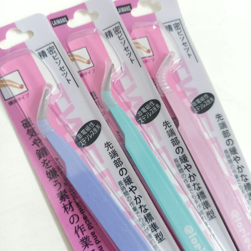 Pinset lengkung bengkok stainless steel capit planner tweezer pastel