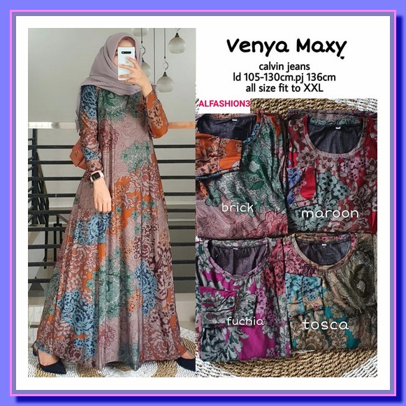 Gamis Bangkok Import Gamis Calvin Jeans Jumbo Big Size Venya Maxy By Alfashion Fashion Solo