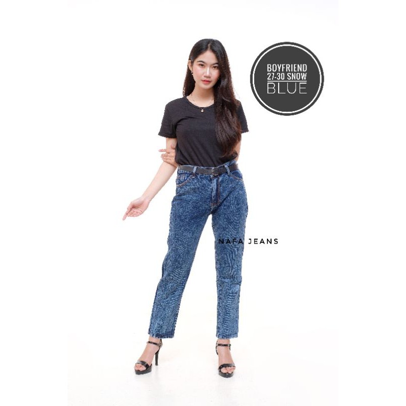 FREE BELT PREMIUM JEANS PLAIN BOYFRIEND // CELANA JEANS WANITA BOYFRIENDS