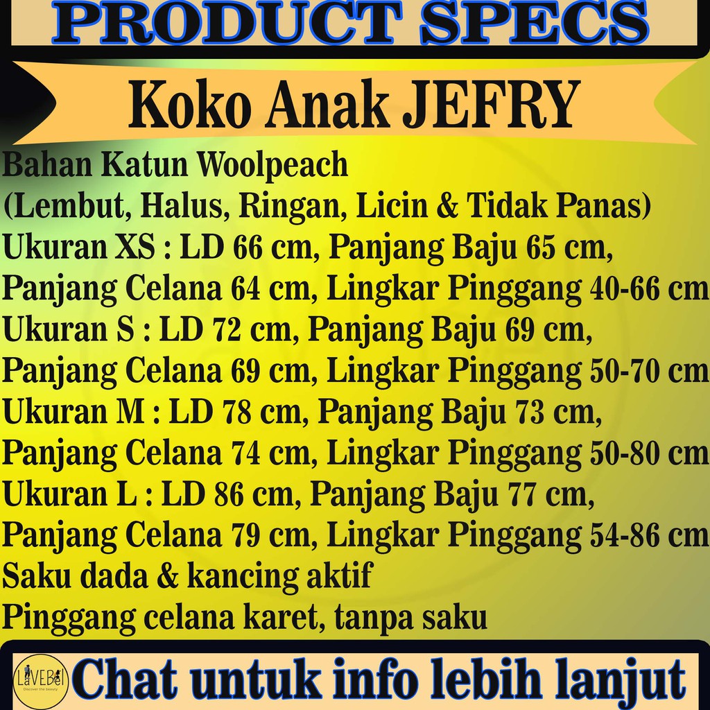 LVB Setelan Koko Anak JEFRY/Baju Setelan Anak Murah/Baju Koko Anak Laki-laki/21143 21146 21149 21151